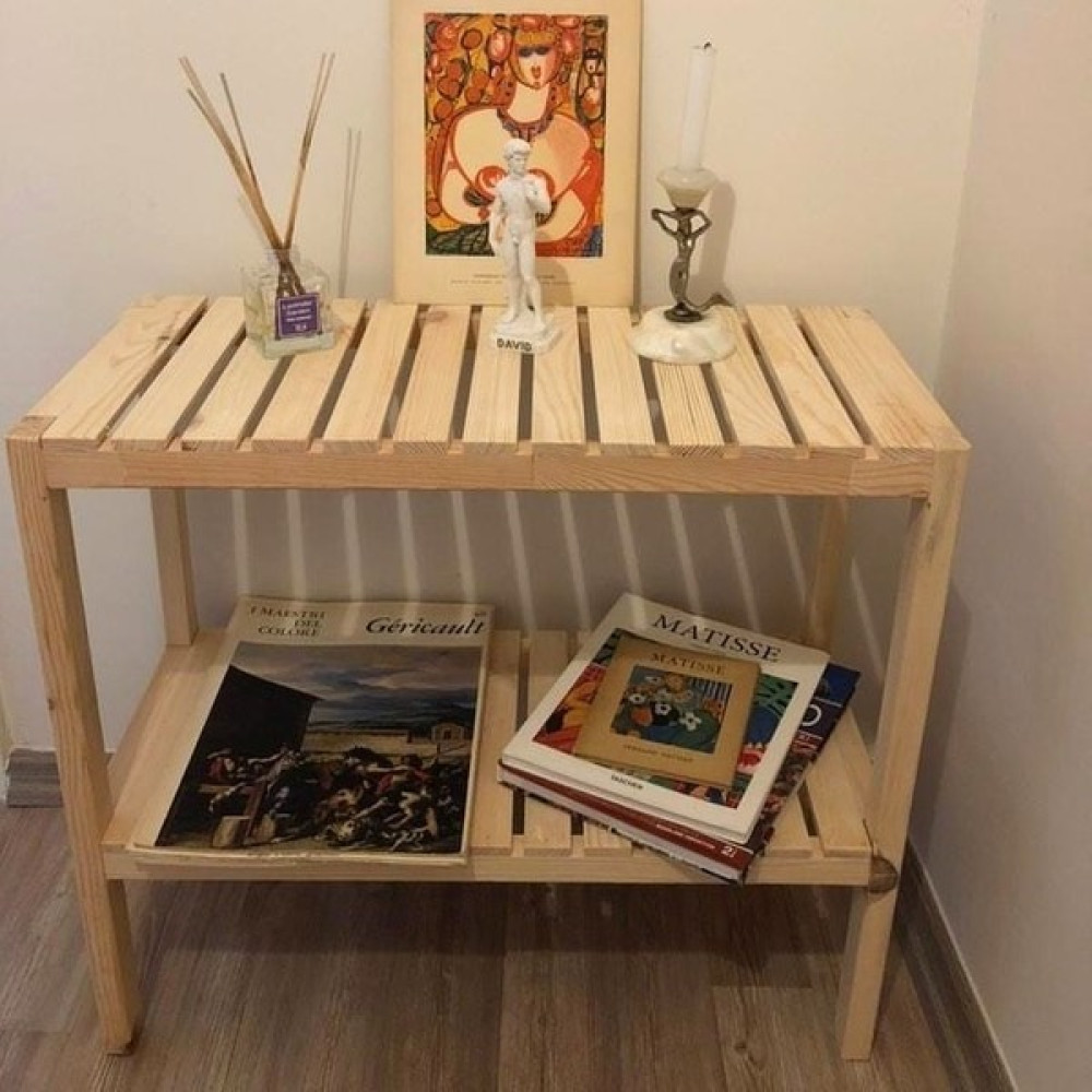 Şeker Marangoz Ahşap Dekor Raf 60 x 30 x 65 cm Kitaplık - Duvar Rafı & CD / DVD Rafı Fiyatı