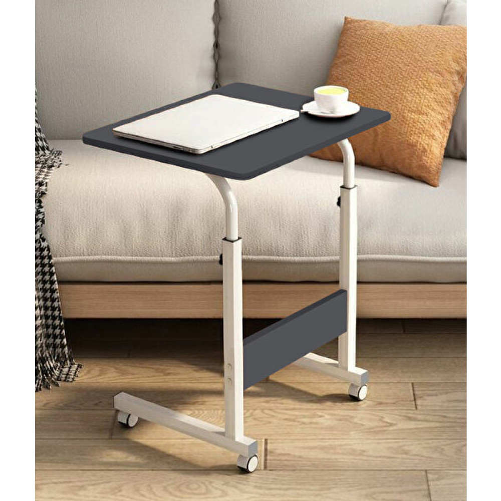 Sekizinci Cadde Yükseklik Ayarlı Laptop Sehpası - Antrasit Beyaz (Tekerli) 60X40 - 60 x 40 cm - Antrasit - Beyaz Sehpa Fiyatı