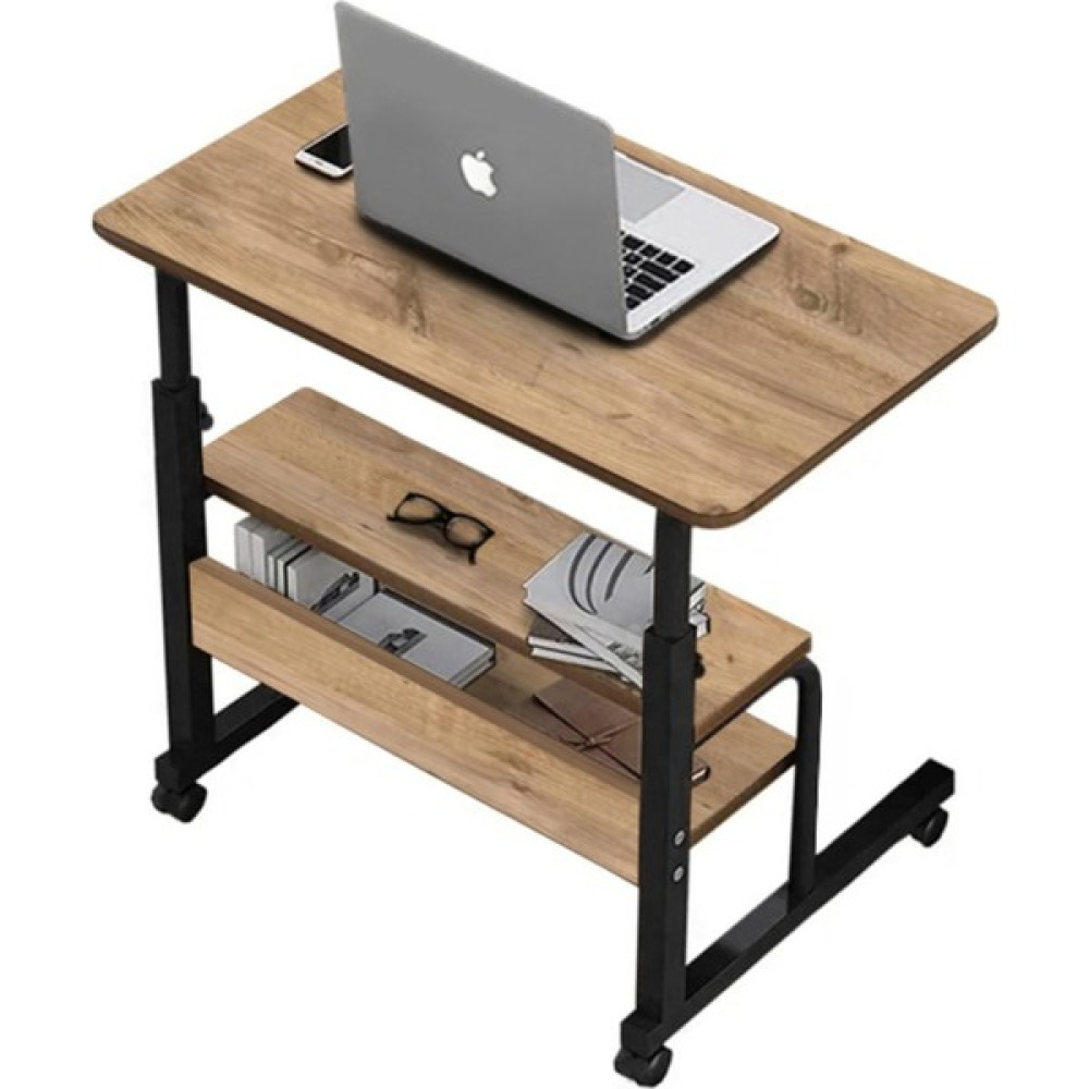 Sekizincicaddedizayn Yükseklik Ayarlı ve Çift Raflı Laptop Sehpası ve Çalışma Masası - Atlantik Çam (Tekerli) 70 x 40 cm - 0 - Kahverengi Sehpa Fiyatı