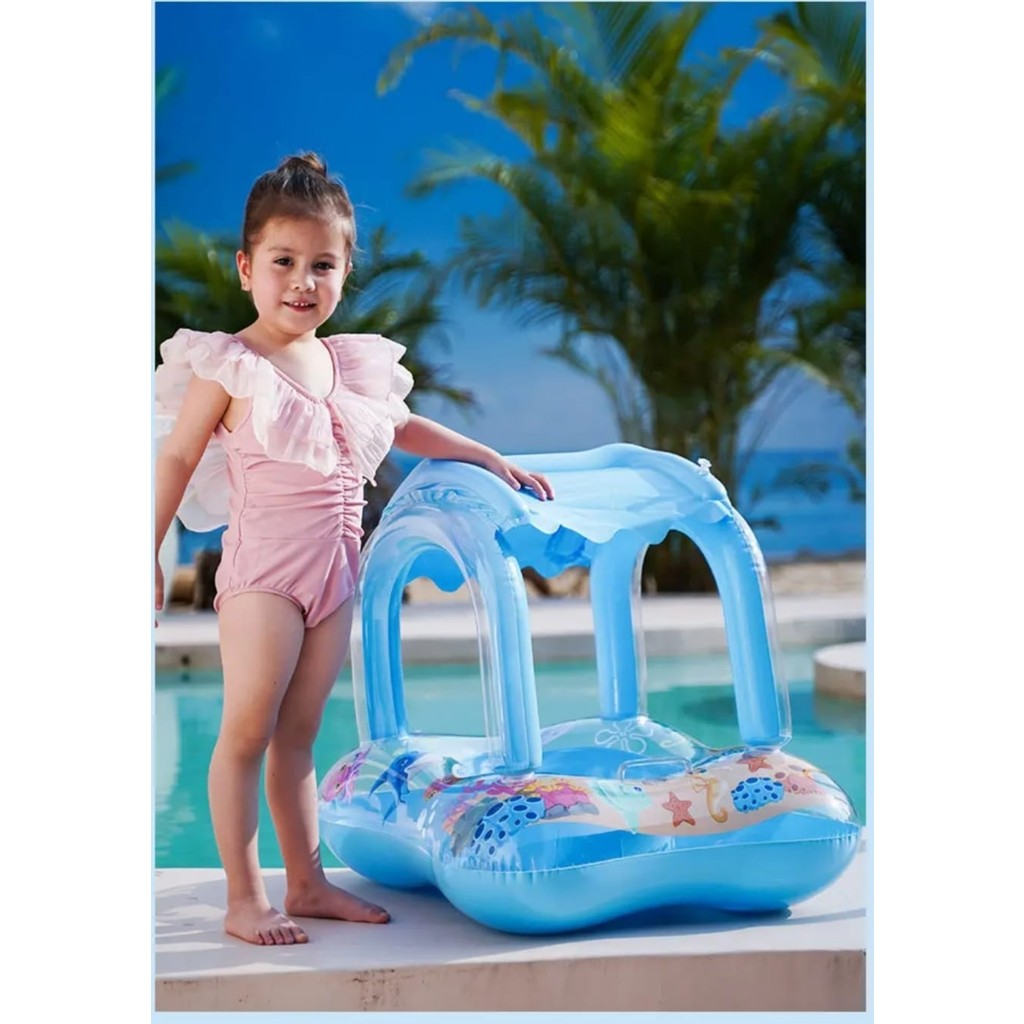 SEKK O .BABY & ÇOCUK GÖLGELİKLİ DENİZ SİMİDİ-CAN SİMİDİ-BEBEK BOTU-0-5 YAŞ-ŞİŞME BOT KARE MAVİ Diğer Fiyatı