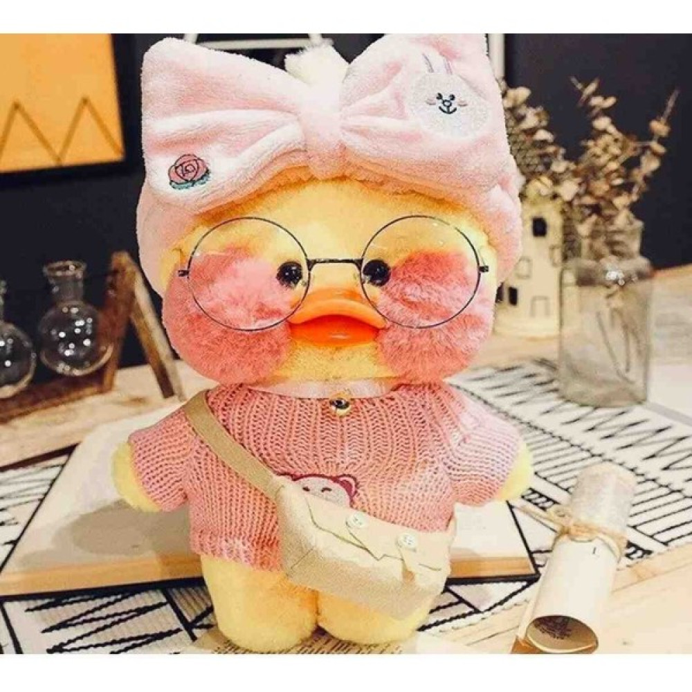 Sekk O Kawai Lalafanfan Peluş Ördek 30 cm Kıyafetli Gözlüklü Oyuncak - 02-Sarı Peluş Oyuncaklar Fiyatı