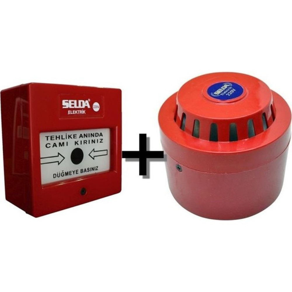 Selda Yangın Alarm Ihbar Ikaz Sireni ve Butonu 220V 2'li Set Oto Boyaları Fiyatı