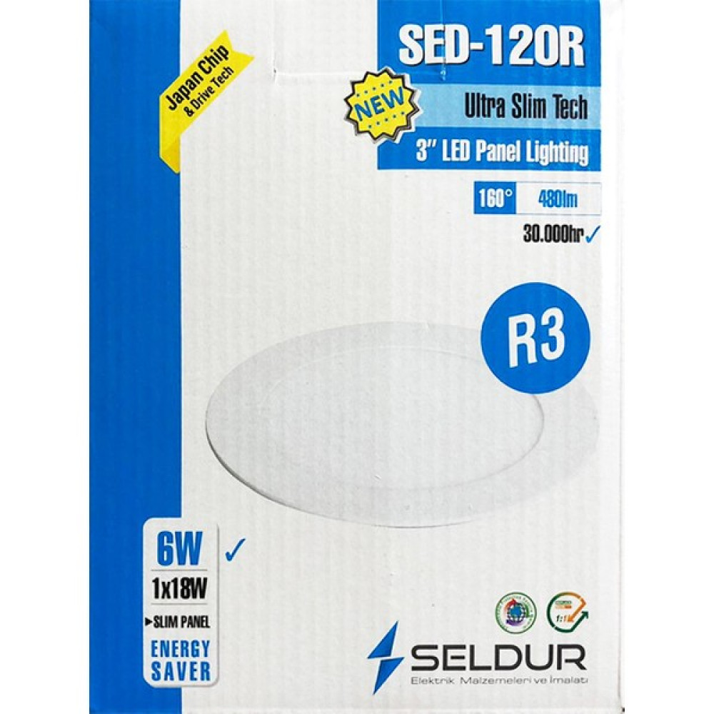 Seldur 6W Ultra Slim Sıva Altı LED Panel 6500K - 6500K - Beyaz Işık Armatür Fiyatı