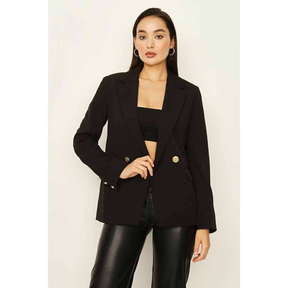 Select Moda Kadın Cep Detaylı Gold Düğmeli Blazer Ceket Bayan Ceket Fiyatı