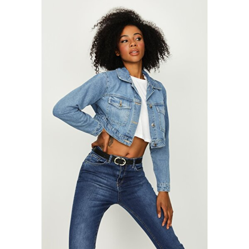 Select Moda Kadın Düğmeli Crop Denim Ceket Bayan Ceket Fiyatı