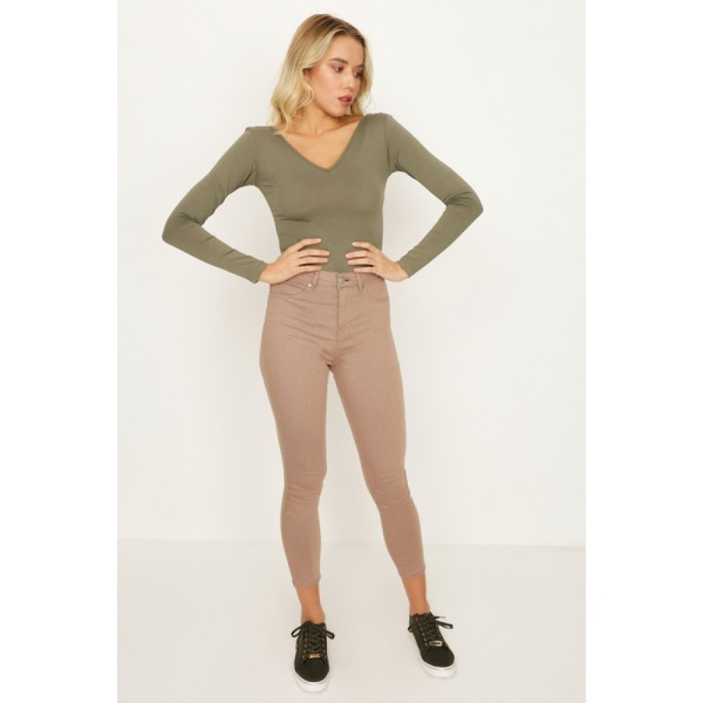 Select Moda Kadın Yırtık Detaylı Yüksek Bel Skinny Jeans Bayan Jeans / Kot Pantolon Fiyatı