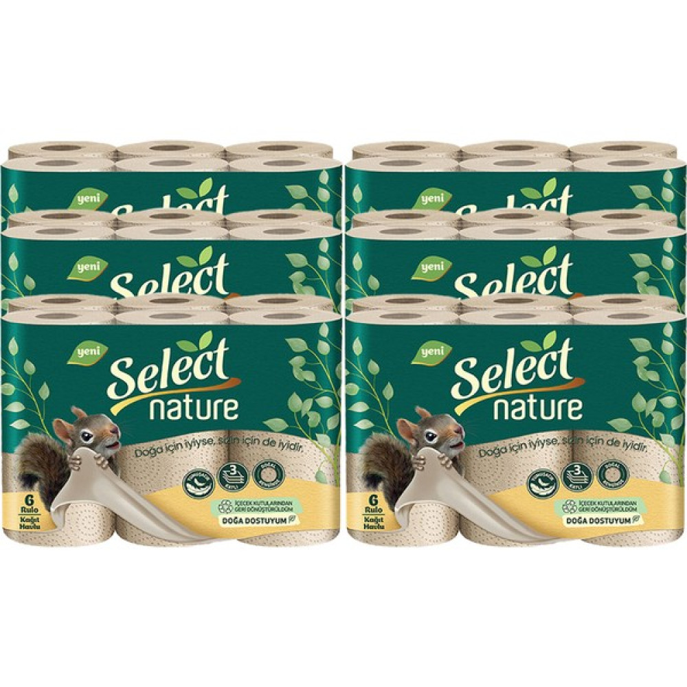Select Nature 3 Katlı Tuvalet Kağıdı 8'li (6 Adet) Kağıt Havlu Fiyatı