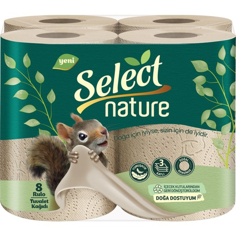 Select Nature 3 Katlı Yeni Nesil 8’li Tuvalet Kağıdı Tuvalet Kağıdı Fiyatı