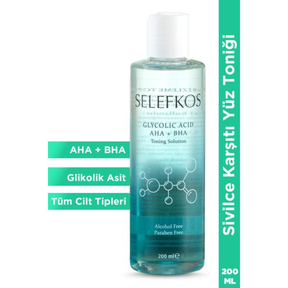 Selefkos Tonik Aha+Bha Gözenek Sıkılaştırıcı, Siyah Nokta Sivilce Karşıtı Salisilik Glikolik Asit Yüz Toniği Cilt Temizleme ve Peeling Fiyatı