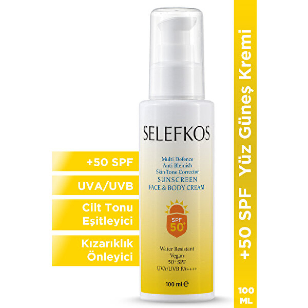 Selefkos Yüz Güneş Kremi Yoğun Koyu Leke Karşıtı Ve Cilt Tonu Eşitleyici Aydınlatıcı Koruyucu +50 Spf 100ml Güneş Kremleri ve Losyonları Fiyatı