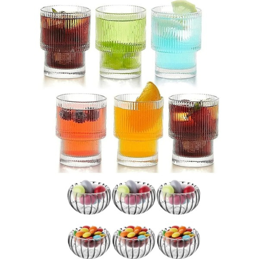 Selenica 12'li Bardak ve Çerezlik Cam Pinterest Bardak ve Çift Cidarlı Mini Cam Çerezlik Şekerlik Fincan / Bardak / Kahve Takımı Fiyatı