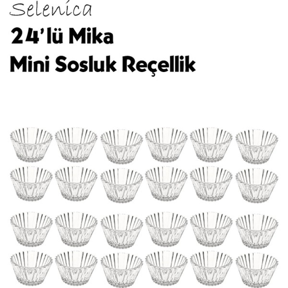 Selenica 24'lü Lüx Mini Mika Sosluk ,çerezlik ,reçellik ,kahve Yanı Kase Kase Fiyatı