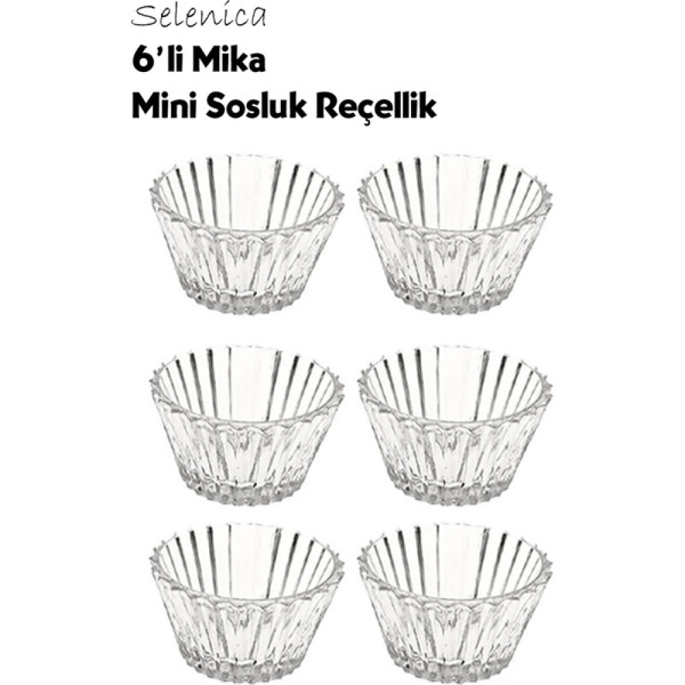 Selenica 6'lı Lüx Mini Mika Sosluk ,çerezlik ,reçellik ,kahve Yanı Kase Kase Fiyatı