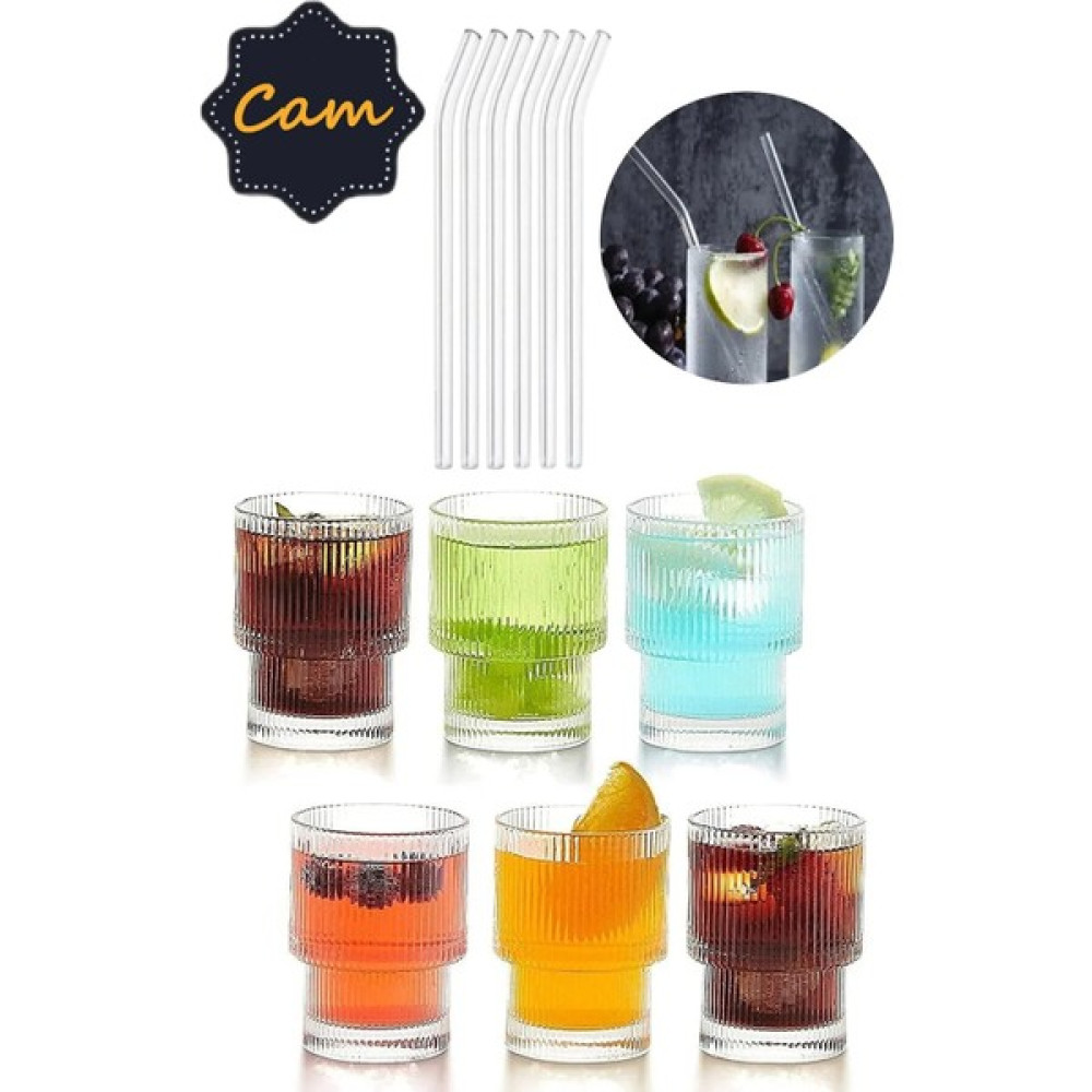 Selenica Borosilikat Origami Stil Bardak Cam Pipet Şık Sunum Seti 6'lı Fincan / Bardak / Kahve Takımı Fiyatı