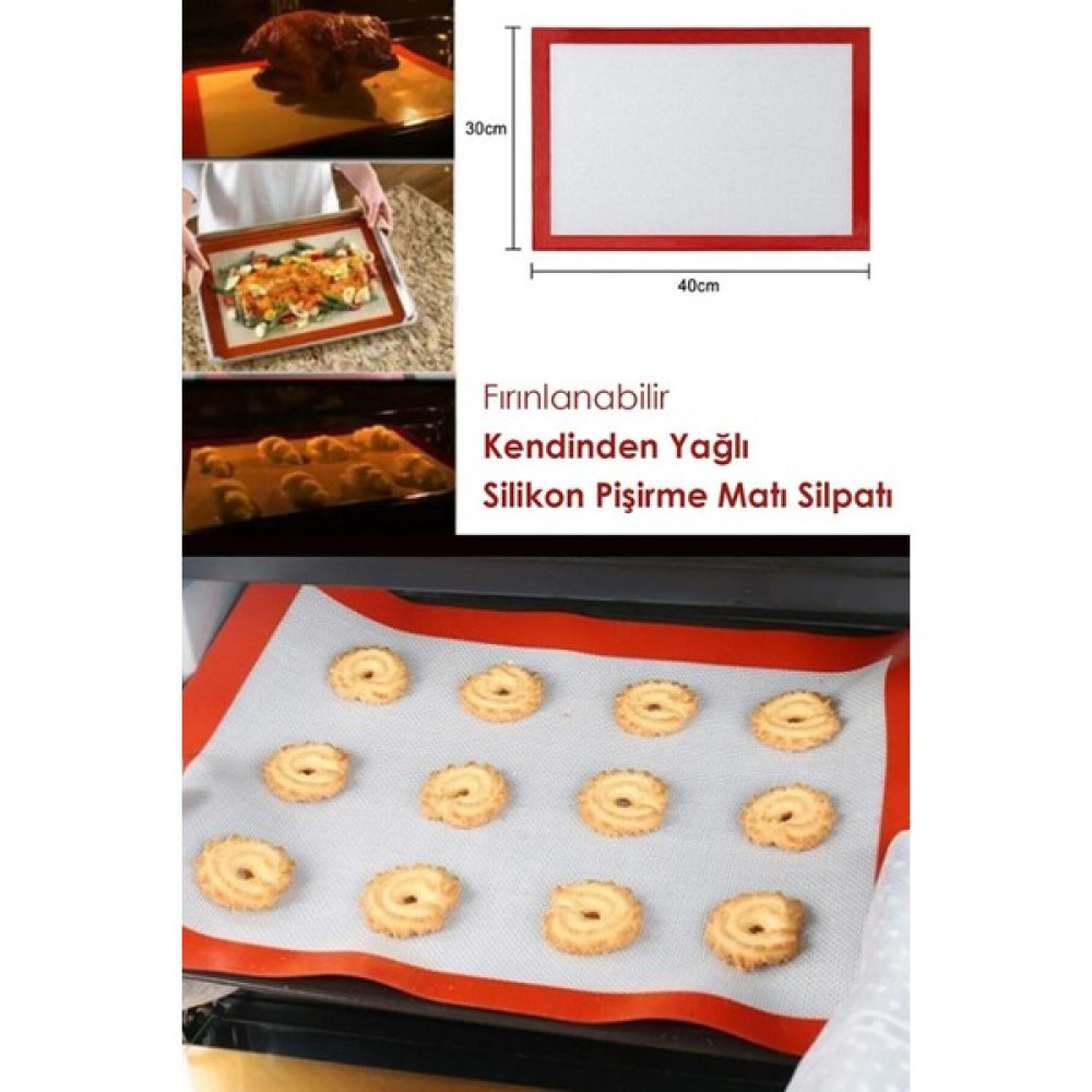 Selenica Fırınlanabilir Yıkanabilir Kendinden Yağlı Silikon Pişirme ve Hamur Açma Matı Silpatı 30 x 40 cm Kek Kalıpları Fiyatı