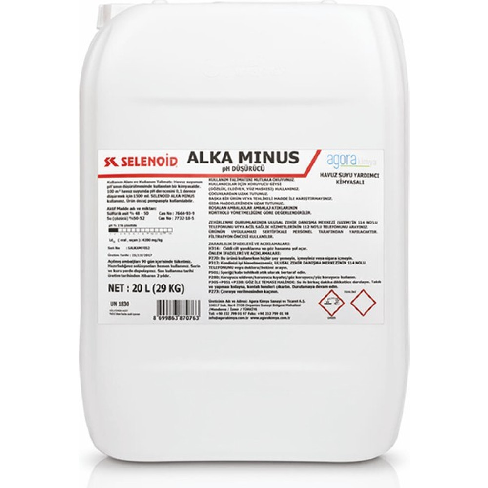 Selenoid Havuz Ph ve Alkalinite Düşürücü Selenoid Alka Minus 29 kg - Yok Oto Boyaları Fiyatı