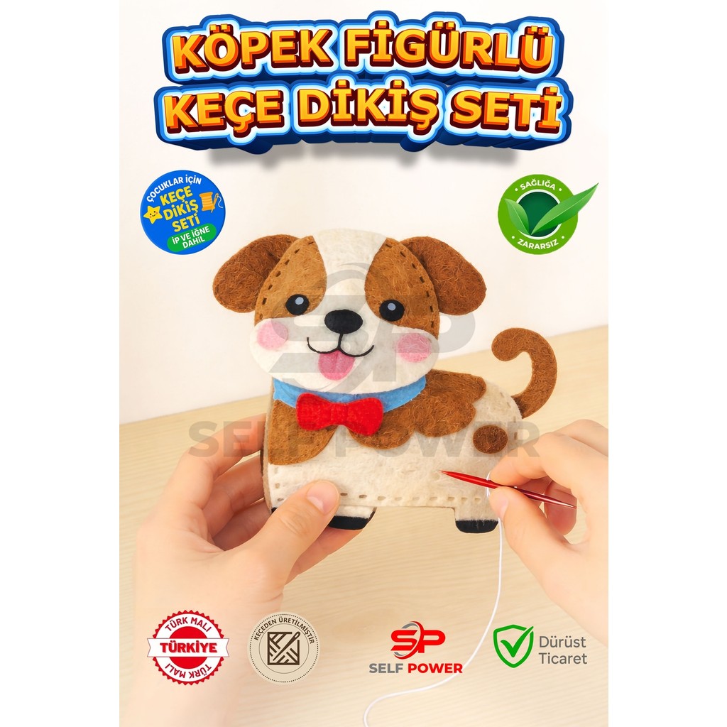 Self Power 1 Adet Köpek Fiğürlü Elyaf Doldurmalı Keçe Dikiş Kiti Plastik Iğne Elyaf Ip Dahil - 001-Renkli Evcil Hayvan Ürünleri Fiyatı