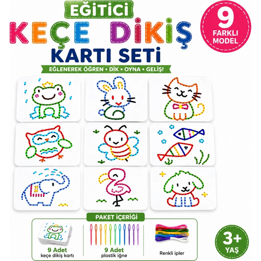 Self Power 9'lu Sevimli Hayvan Figürlü El Işi Seti Çocuklar Için Zeka,hayal Gücü ve El Becerileri Geliştiricisi Diğer Fiyatı
