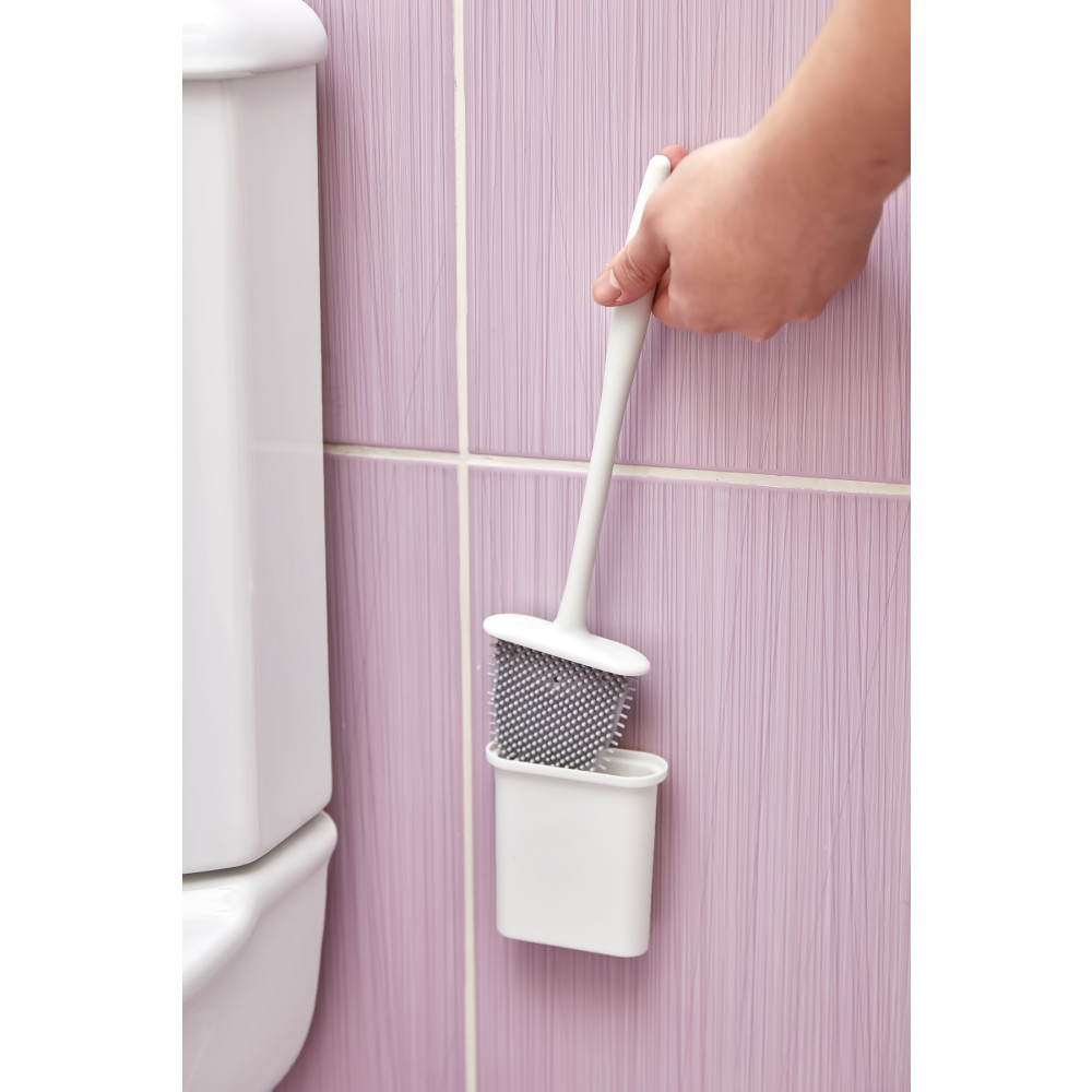 Self Power Beyaz Renk Silikon Duvara Yapışan Bükülebilir Pratik Silikon Wc Klozet ve Tuvalet Fırçası Klozet Fırçası Fiyatı