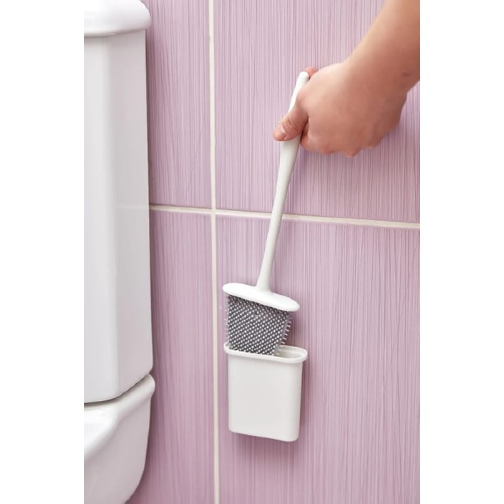 Self Power Beyaz Renk Silikon Duvara Yapışan Bükülebilir Pratik Silikon Wc Klozet ve Tuvalet Fırçası Bükülür Klozet Fırçası Fiyatı