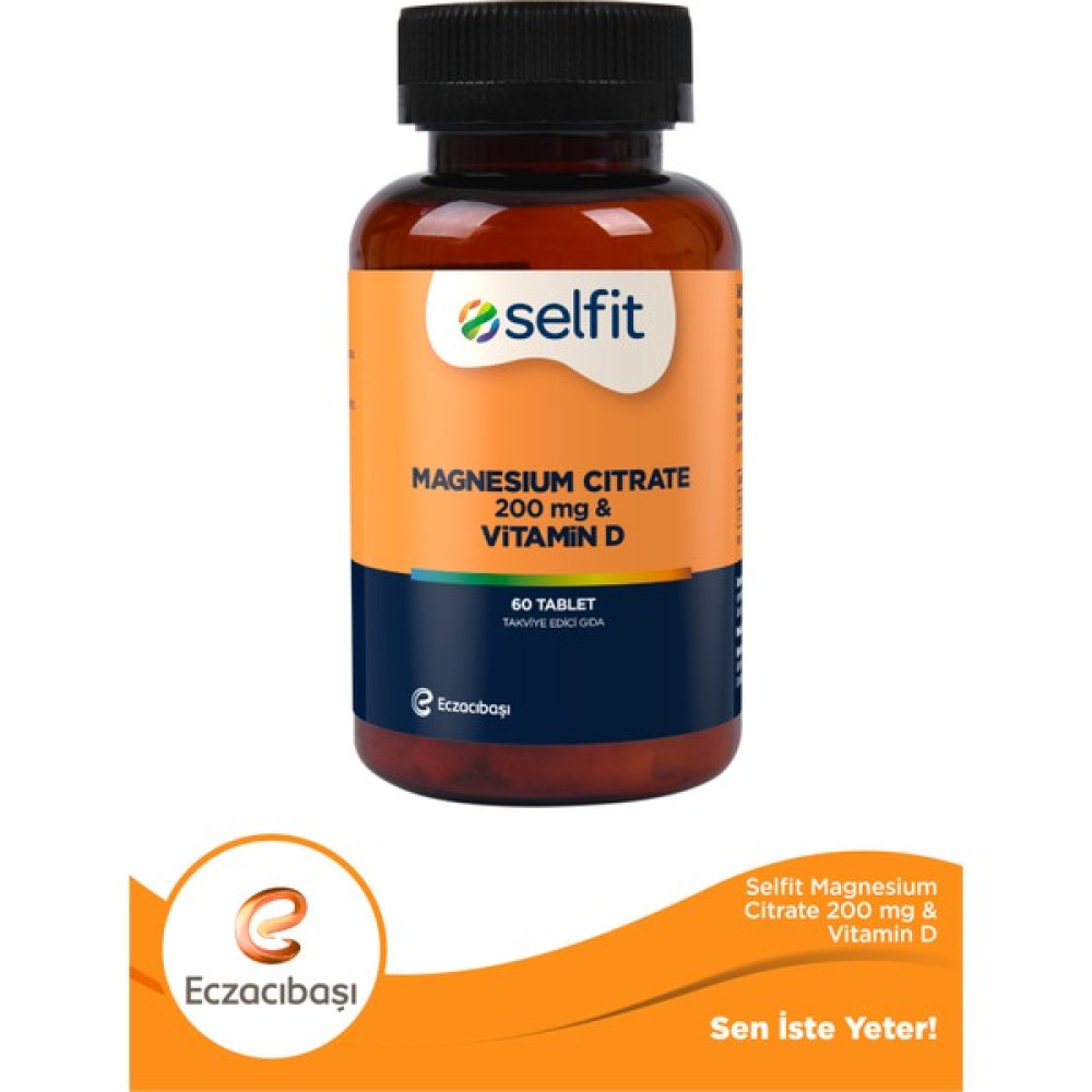 Selfit Magnesium Citrate 200 mg & Vitamin D 60 Tablet - Magnezyum Sitrat, D Vitamini Diğer Fiyatı