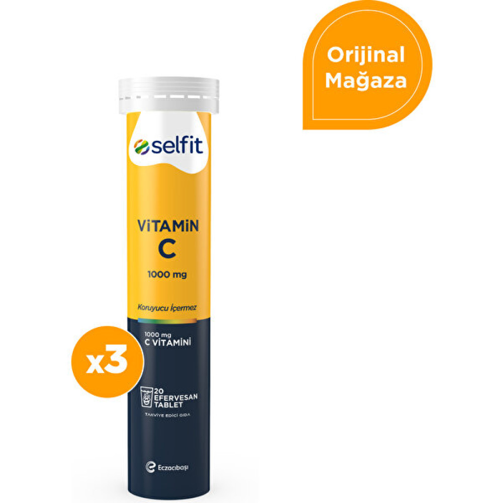 Selfit Vitamin C 1000 Mg 20 Efervesan Tablet x 3 Adet Sağlık / Diyet Fiyatı