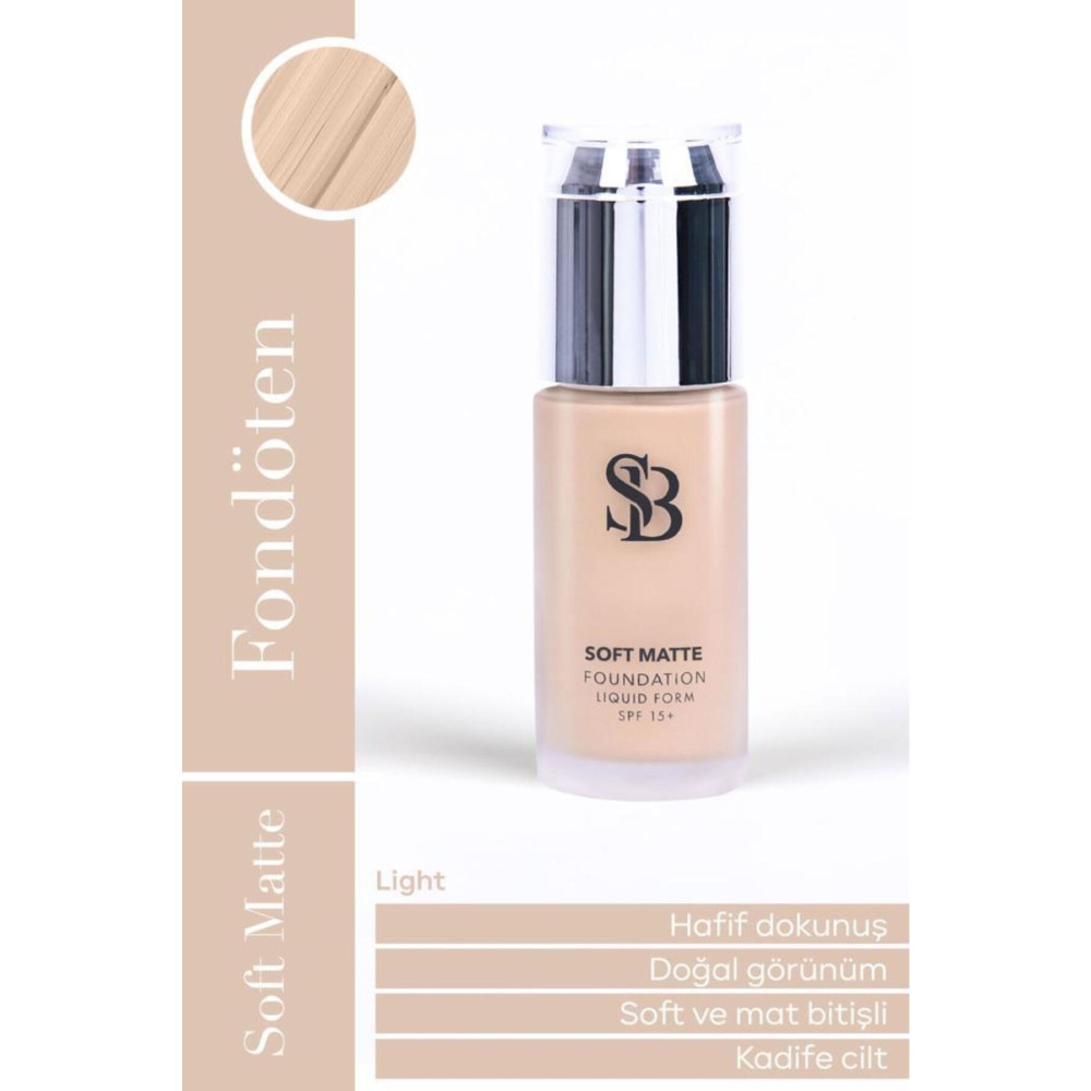 Selin Beauty Soft Matte SPF15 Fondöten Light 40 ML Fondötenler Fiyatı
