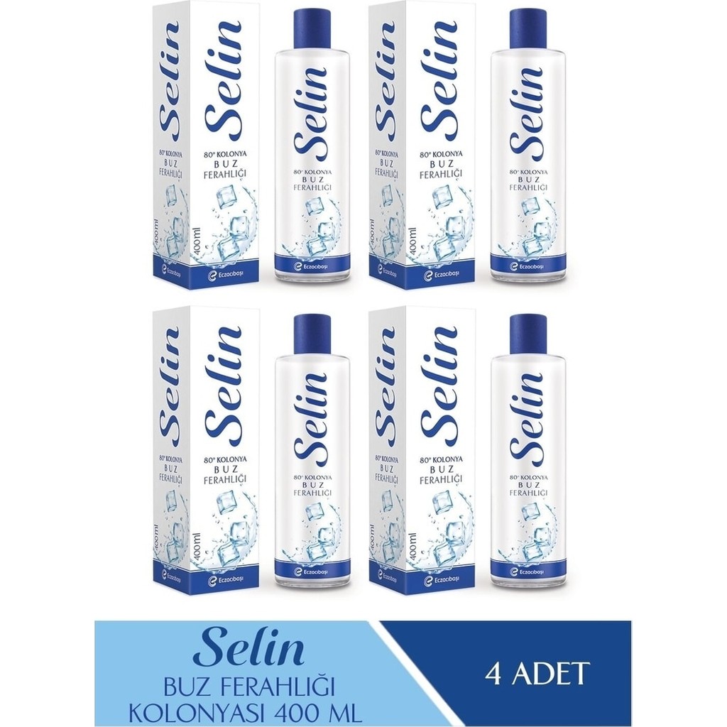 Selin Buz Ferahlığı Parfümlü Kolonya 400 ml 60 Derece Amber Çiçeği Kokusuyla Ferahlatıcı 4'lü Set Parfümler Fiyatı