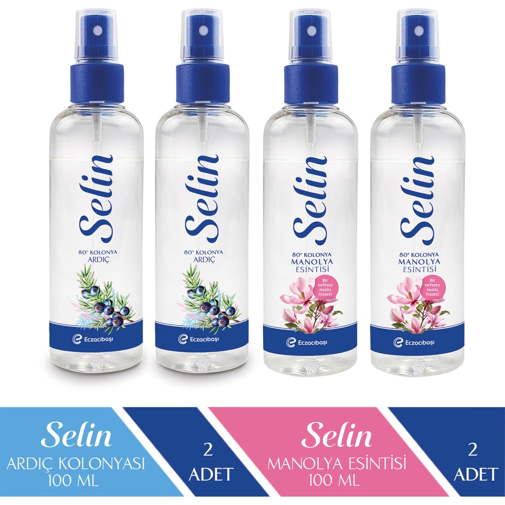 Selin Parfümlü Kolonya Ardıç 200 ml (100*2) & Parfümlü Kolonya Manolya 200 ml (100*2) - 400 ml Parfümler Fiyatı