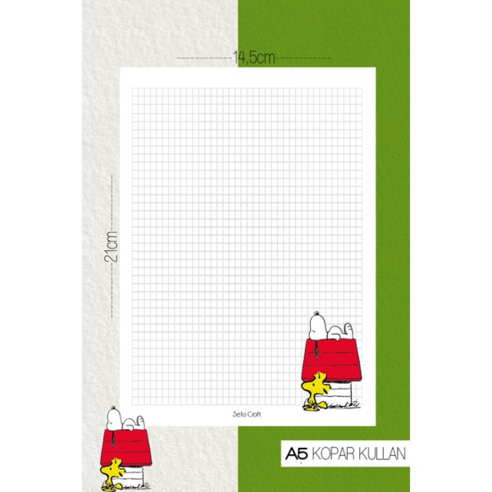 Selis Craft Snoopy Desenli Kareli Notepad 04 Günlük Planlayıcı, Defter, To Do List, Not Defteri, Ajanda Defter Fiyatı
