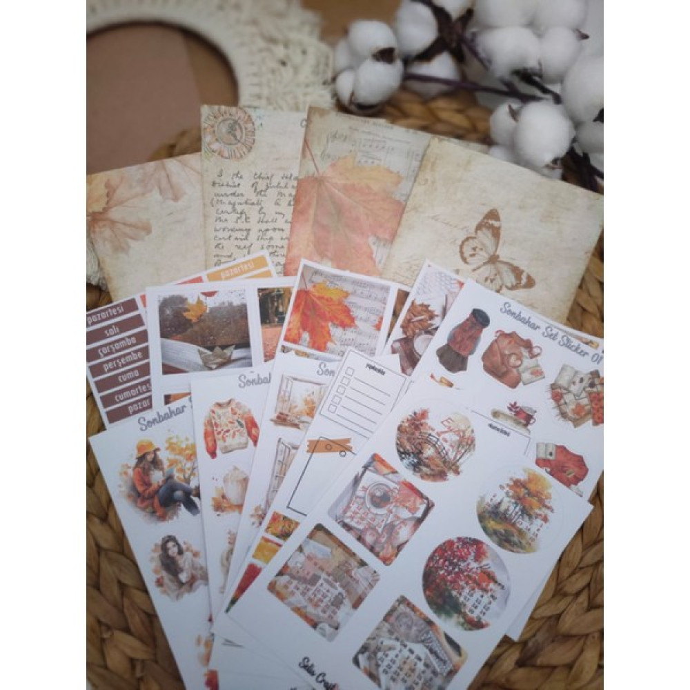Selis Craft Sonbahar Temalı 01 Bullet Journal Kağıt Etiket Sticker Seti Journal / Defter / Çıkartma / Scrapbook Oto Boyaları Fiyatı