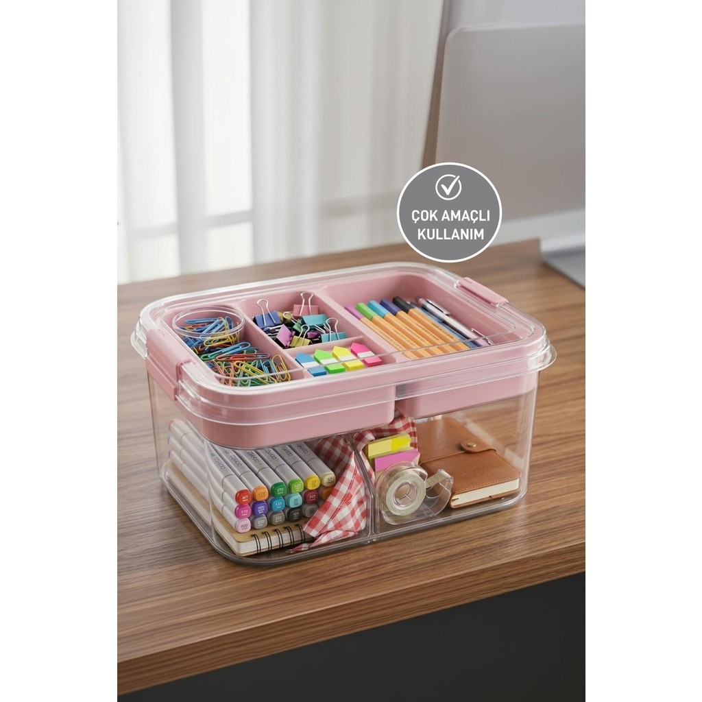 Selka Home Bölmeli Organizer Kutu - 4.5 - Pembe Diğer Fiyatı