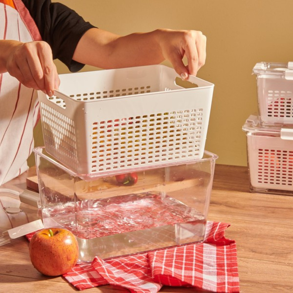 Selka Home Lavin Süzgeçli Saklama Kabı - Beyaz - 7000 ml Saklama Kapları Fiyatı