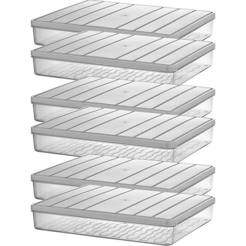 Selka Home Nora 6'lı Büyük Boy 2.5 Litre Saklama Kabı - Açık Gri Saklama Kapları Fiyatı