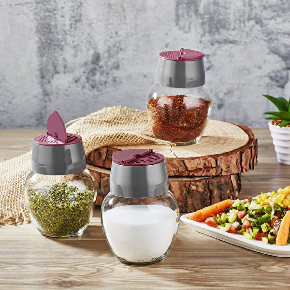 Selka Home Selin 3 Adet Bordo Cam Tuzluk 370 ml Mutfak Gereçleri Fiyatı