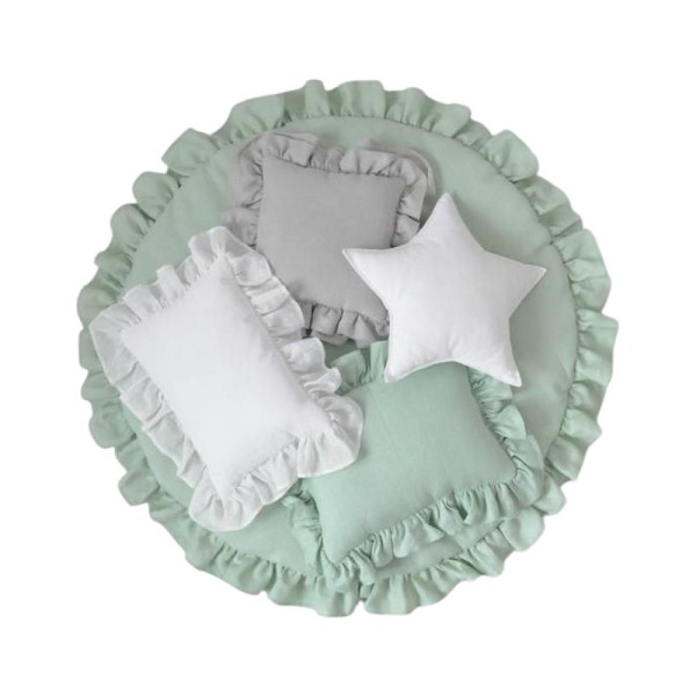 Selly Baby Yeşil Yuvarlak Fırfırlı Bebek/çocuk Oyun Matı Oyun Halısı - Su Yeşili - 120 x 120 cm Oyuncak Fiyatı