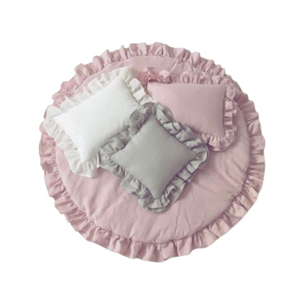 Selly Baby Yuvarlak Fırfırlı Bebek/çocuk Oyun Matı Oyun Halısı - Pembe - 120 x 120 cm Oyuncak Fiyatı