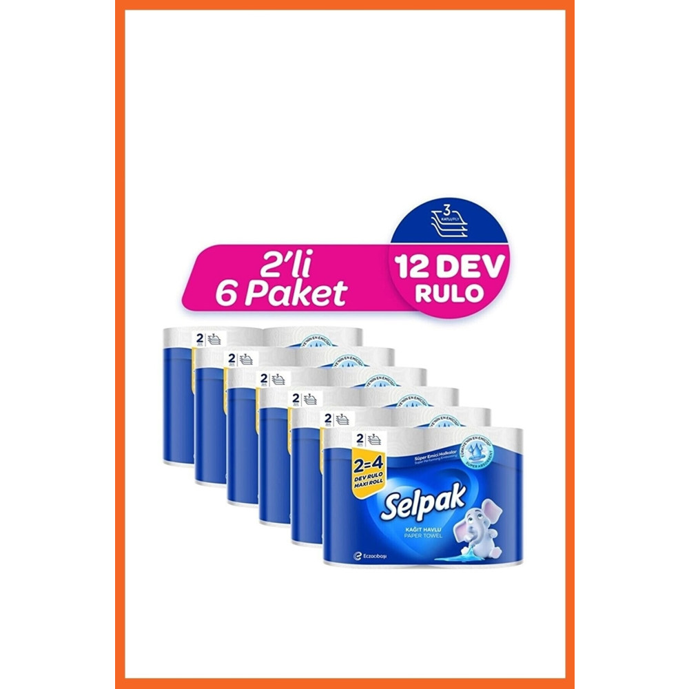 Selpak Dev Rulo Kağıt Havlu 12li 6 Paket Kağıt Havlu Fiyatı