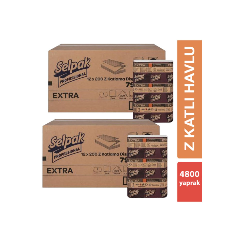 Selpak Extra Z Katlama Dispenser Havlu 200lü 24 Paket 21.5 X 24 Cm 2 Koli Kağıt Havlu Fiyatı
