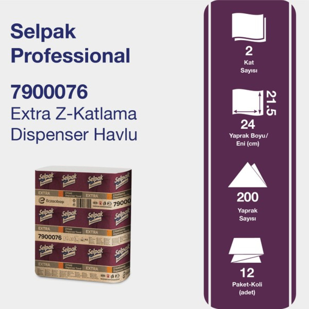 Selpak Extra Z Katlı Kağıt Havlu 12 Paket 200'LÜ Kağıt Havlu Fiyatı