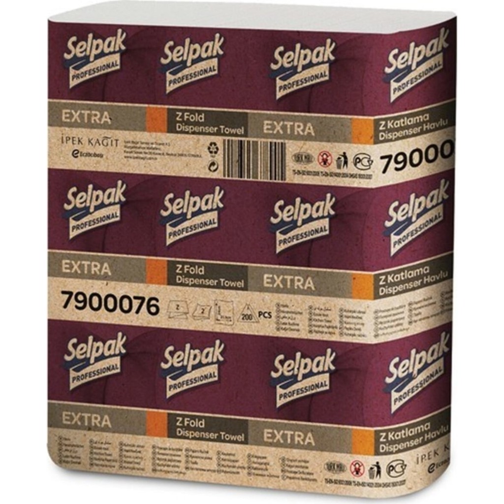Selpak Professional Extra Z Katlı Havlu 200'LÜ x 1 Paket - Beyaz El / Yüz Havlusu Fiyatı
