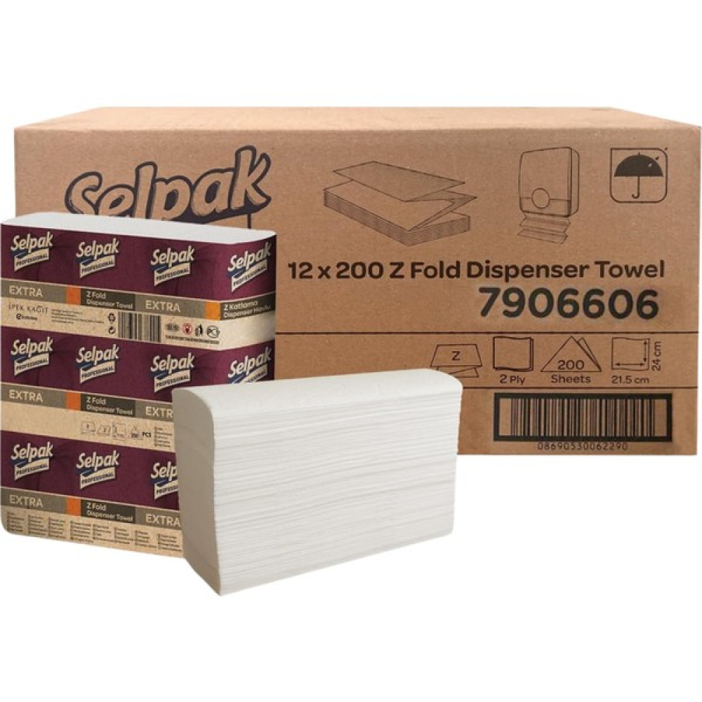 Selpak Professional Extra Z Katlı Havlu 21.5 x 24 Cm. 1 Koli (12 Paket) - Beyaz Oto Boyaları Fiyatı