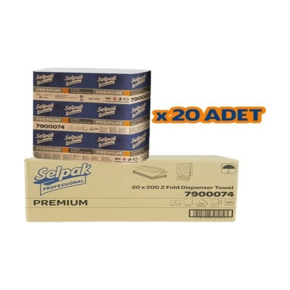 Selpak Professional Premium Z-Katlama Dispenser Havlu 200'LÜ - 20'li Peçete Fiyatı