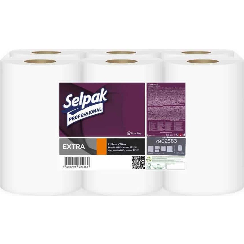 Selpak Professional Sensörlü Makine Havlusu 21,5cm 6'lı Paket El / Yüz Havlusu Fiyatı