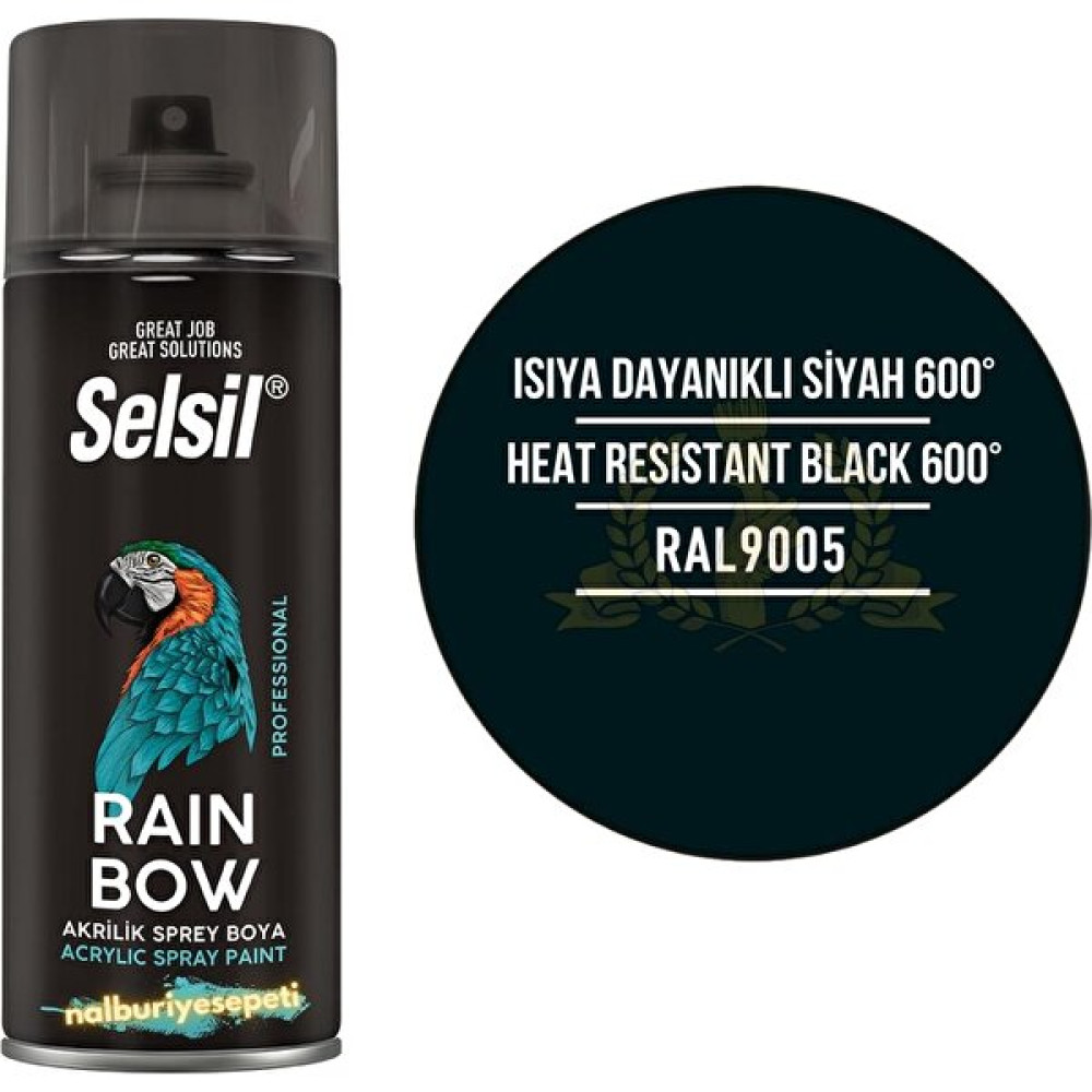 Selsil Isıya Dayanıklı Akrilik Sprey Boya Mat Siyah 400 Ml. - Ral9005 Boya Malzemeleri Fiyatı