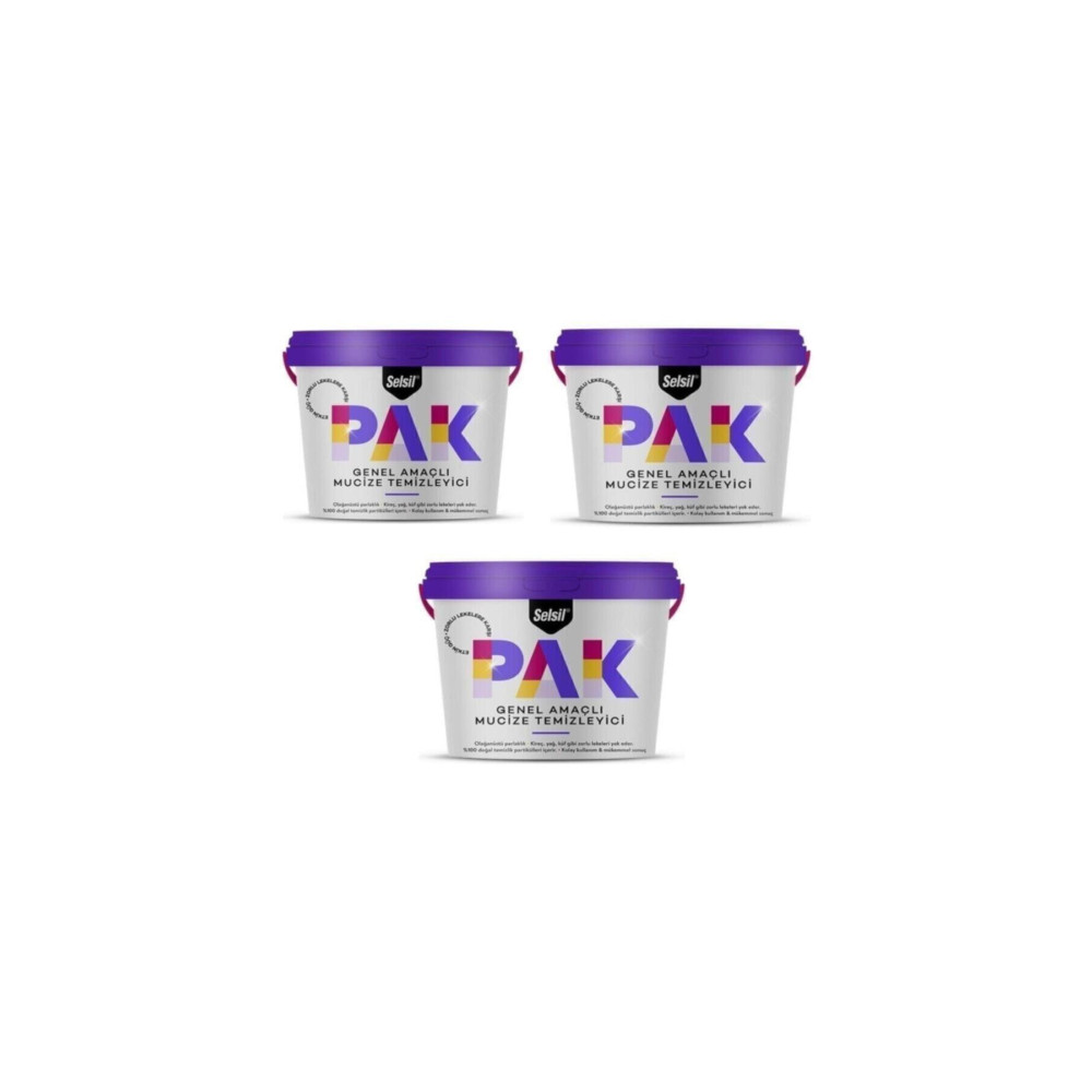 Selsil Pak Genel Amaçlı Mucize Temizleyici 500 gr X 3 Adet Parlatıcı ve Temizleyiciler Fiyatı