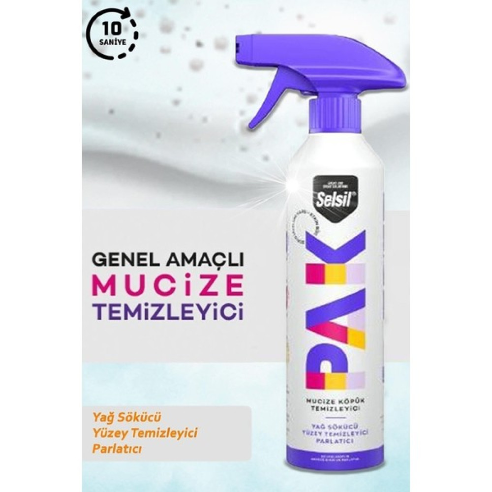 Selsil Pak Mucize Köpük Temizleyici 500 ml - Beyaz Temizlik Malzemeleri Fiyatı