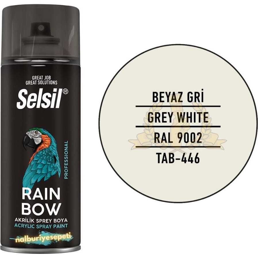 Selsil Rainbow Akrilik Sprey Boya Beyaz Gri 400 Ml. - RAL9002 Boya Malzemeleri Fiyatı