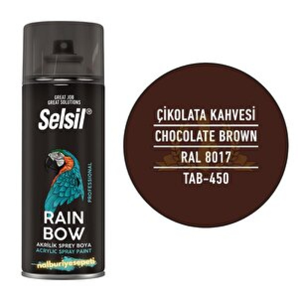 Selsil Rainbow Akrilik Sprey Boya Çi̇kolata Kahvesi̇ 400 Ml. - Ral8017 Boyalar Fiyatı