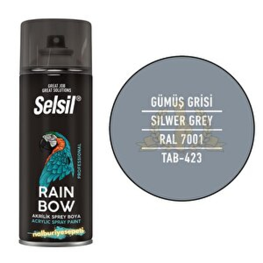 Selsil Rainbow Akrilik Sprey Boya Gümüş Gri̇ 400 Ml. - Ral7001 Boyalar Fiyatı